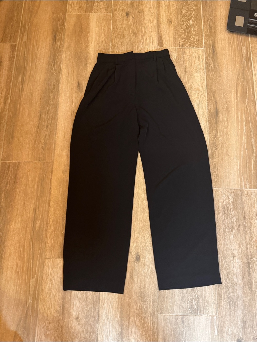 H&M Black High-Rise Wide Leg Trousers